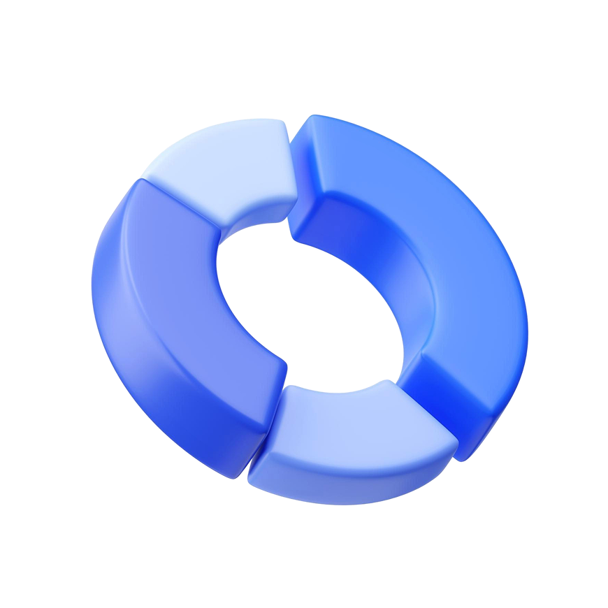 Blue Pie Chart Illustration